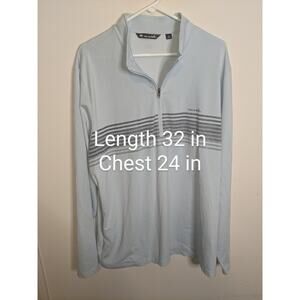 Travis Matthew Sweatshirt Sweater Men 2XLarge Blue Quarter Zip Golf Golfing Logo